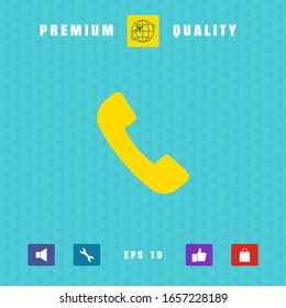 Telephone handset symbol, telephone receiver icon. Graphic elements for your design