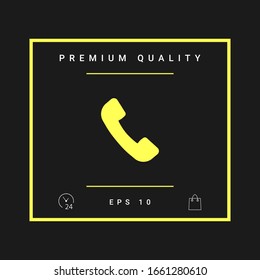 Telephone handset symbol, telephone receiver icon. Graphic elements for your design