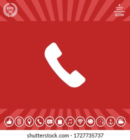 Telephone handset symbol, telephone receiver icon. Graphic elements for your design