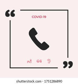 Telephone handset symbol, telephone receiver icon. Graphic elements for your design