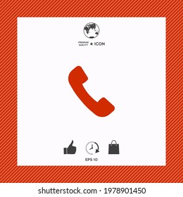 Telephone handset symbol, telephone receiver icon