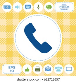 Telephone handset symbol, telephone receiver icon