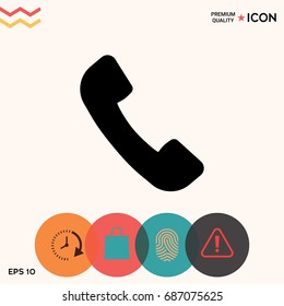 Telephone handset symbol, telephone receiver icon