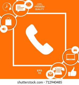 Telephone handset symbol, telephone receiver icon