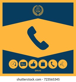 Telephone handset symbol, telephone receiver icon