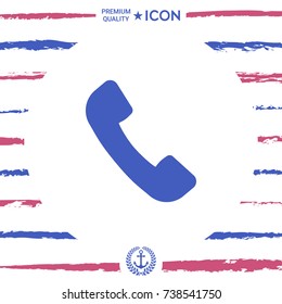 Telephone handset symbol, telephone receiver icon