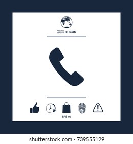 Telephone handset symbol, telephone receiver icon