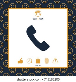 Telephone handset symbol, telephone receiver icon
