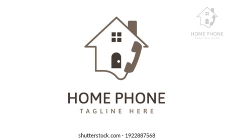 Telephone house logo design.  Vector