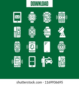 telephone icon. 16 telephone vector set. cab, message, antenna and smartwatch icons for web and design about telephone theme