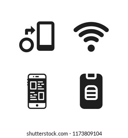 telephone icon. 4 telephone vector icons set. wifi and smartphone icons for web and design about telephone theme