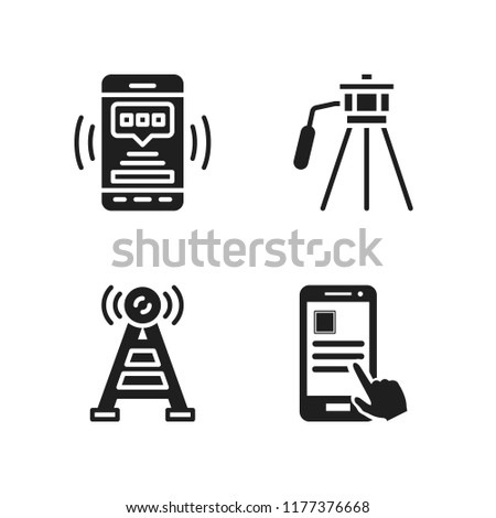 telephone icon. 4 telephone vector icons set. smartphone, smartphone app and antenna icons for web and design about telephone theme