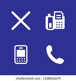 telephone icon. 4 telephone vectors with x, telephone and smartphone icons for web and mobile app