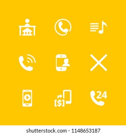 telephone icon. 9 telephone vectors with playlist, x, smartphone and customer service icons for web and mobile app