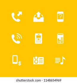 telephone icon. 9 telephone vectors with telephone, playlist, cellphone and smartphone icons for web and mobile app