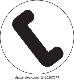 telephone icon in black color circle