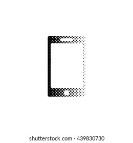 telephone icon - black vector icon;  halftone illustration