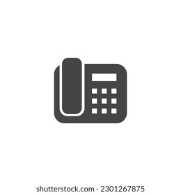 Telephone Icon Black and White Vector Graphic