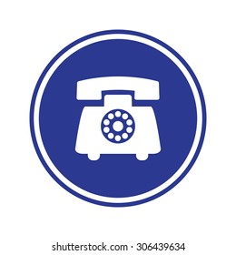 Telephone icon  blue