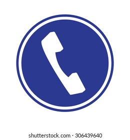 Telephone icon  blue