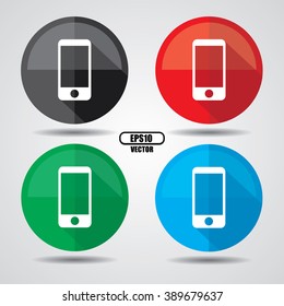Telephone icon, Button, label and sign - Vector illustration