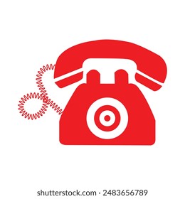 Telephone icon. Call phone logo. Telephone icon Vector. Phone red icon telephone sign on white background. Vector illustration.