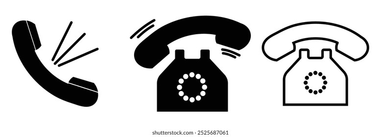 Telephone icon. Call icon set vector. telephone sign and symbol. phone icon. contact us. Phone and call wave icon vector illustration logo template. Design eps 10.