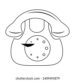 telephone icon cartoon isolated vector illustration graphic design