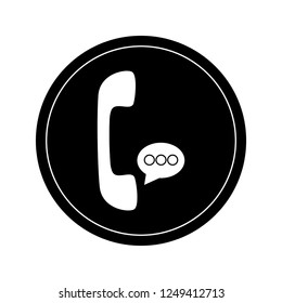 Telephone icon with chat bubble. Vector illustration design
