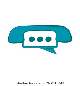 Telephone icon with chat bubble. Vector illustration design