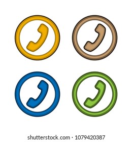 Telephone icon in circle, Communication icon Vector.