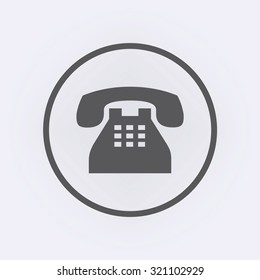 Telephone icon in circle . Vector illustration