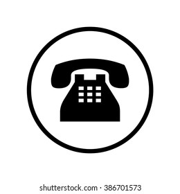 Telephone icon in circle . Vector illustration