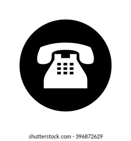 Telephone icon in circle . Vector illustration