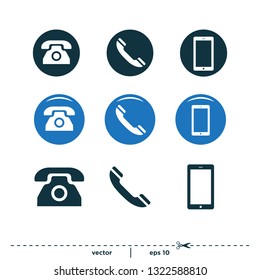 telephone icon collection vector 