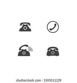 Telephone icon customer service call logo vector flat design