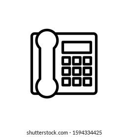 Telephone icon design template, outlined style, editable stroke