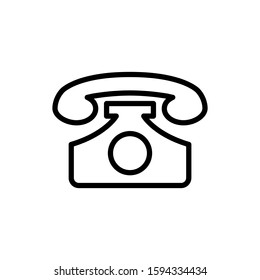 Telephone icon design template, outlined style, editable stroke