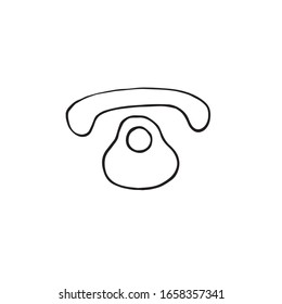 telephone icon in doodle style in vector. telephone doodle illustration