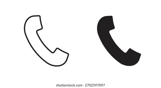 Telephone icon with editable stroke and flat vector pack