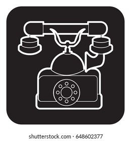 telephone icon flat black