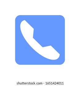icono de teléfono plano con fondo azul
