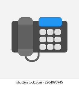 Icono de teléfono en estilo plano sobre comunicación, uso para presentación de aplicaciones móviles del sitio web