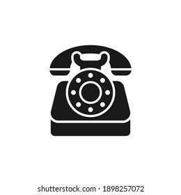 Telephone icon flat style isolated on white background. Vector illustration