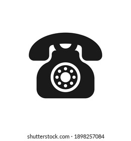 Telephone icon flat style isolated on white background. Vector illustration