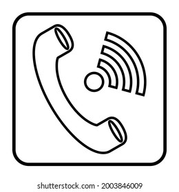 Icono de teléfono de estilo plano aislado en fondo blanco en cuadrados. Símbolo del teléfono. Ilustración vectorial.