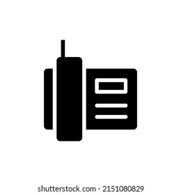 Telephone icon in flat style isolated on white background.
