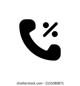 Icono de teléfono de estilo plano aislado en fondo blanco.