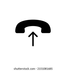 Telephone icon in flat style isolated on white background. Phone symbol. Vector illustration.