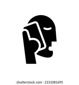 Telephone icon in flat style isolated on white background. Phone symbol. Vector illustration.
